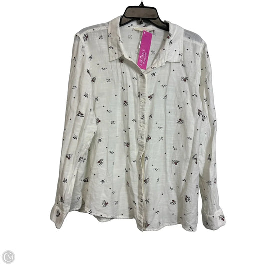 Top Long Sleeve By Lucky Brand In White, Size: L