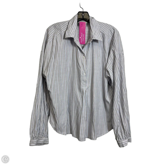 Top Long Sleeve By Max Studio In Striped Pattern, Size: L