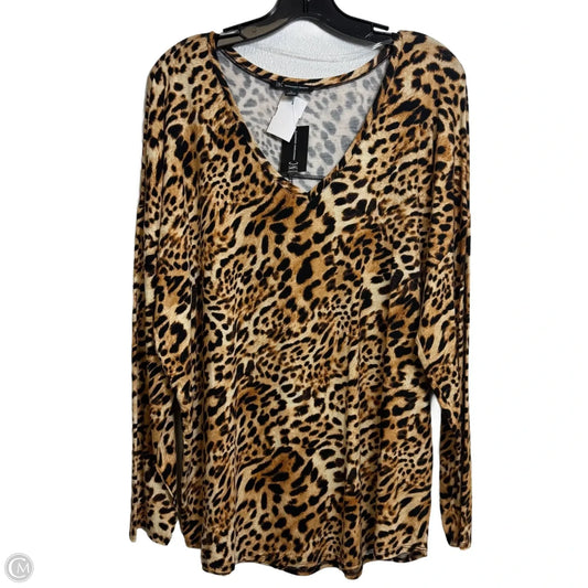 Top Long Sleeve By Inc In Animal Print, Size: Xl