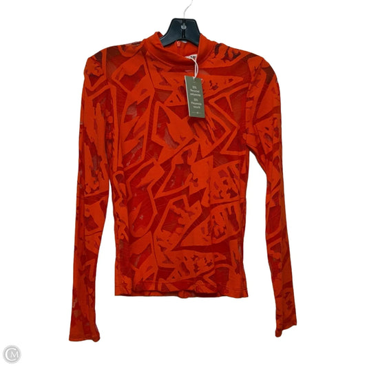 Top Long Sleeve By H&m In Orange, Size: S