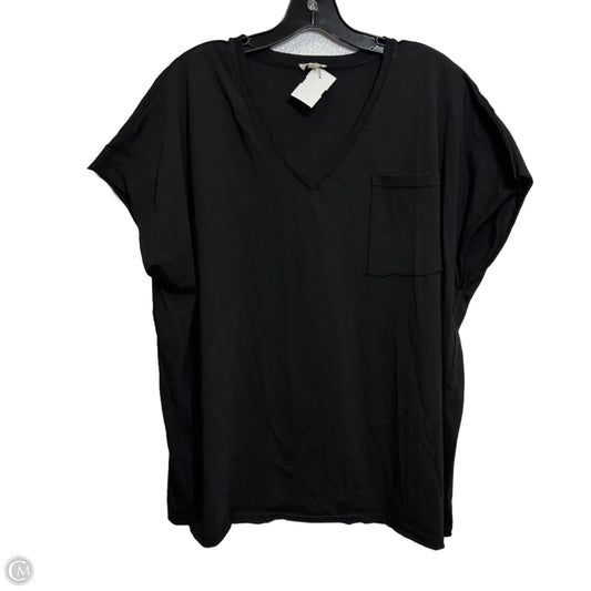Top Short Sleeve By Pol In Black, Size: L