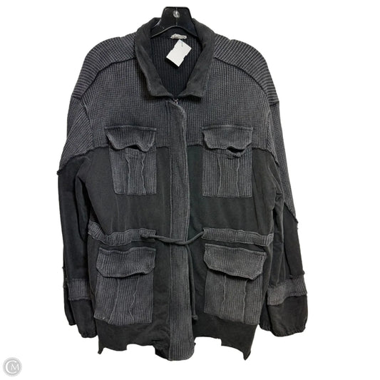 Jacket Shirt By Pol In Grey, Size: L