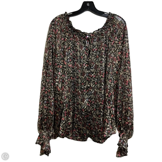 Top Long Sleeve By Buddy Love In Floral Print, Size: Xl