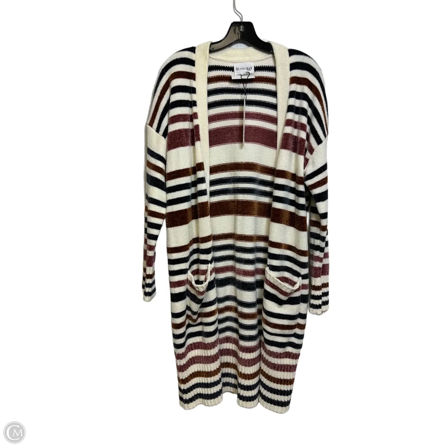 Cardigan By Olive And Oak In Striped Pattern, Size: M
