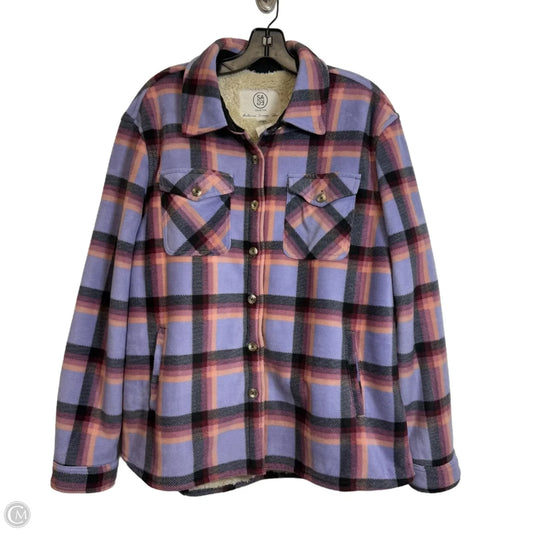 Jacket Shirt By Sage In Plaid Pattern, Size: Xl
