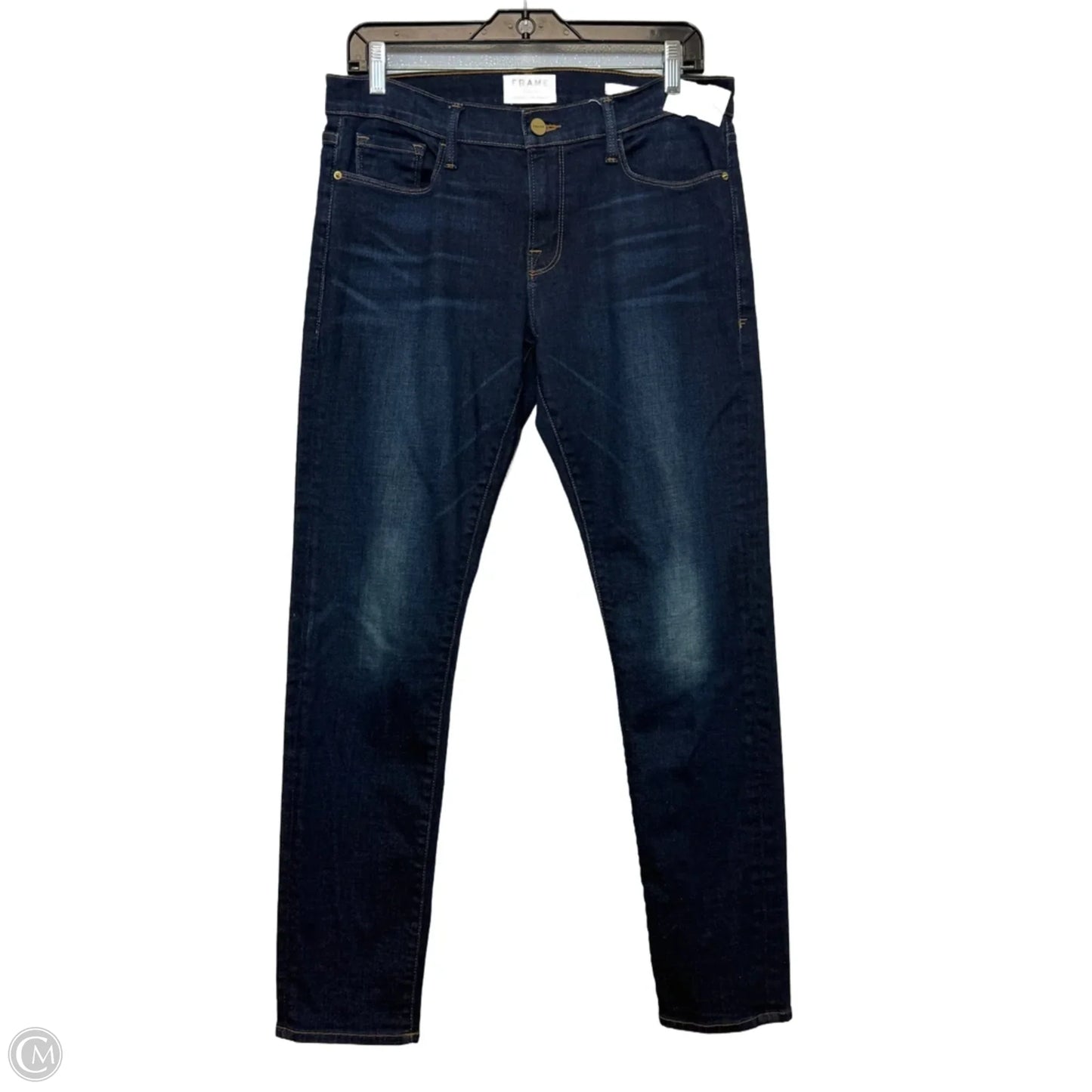 Jeans Straight By Frame In Blue Denim, Size: 6
