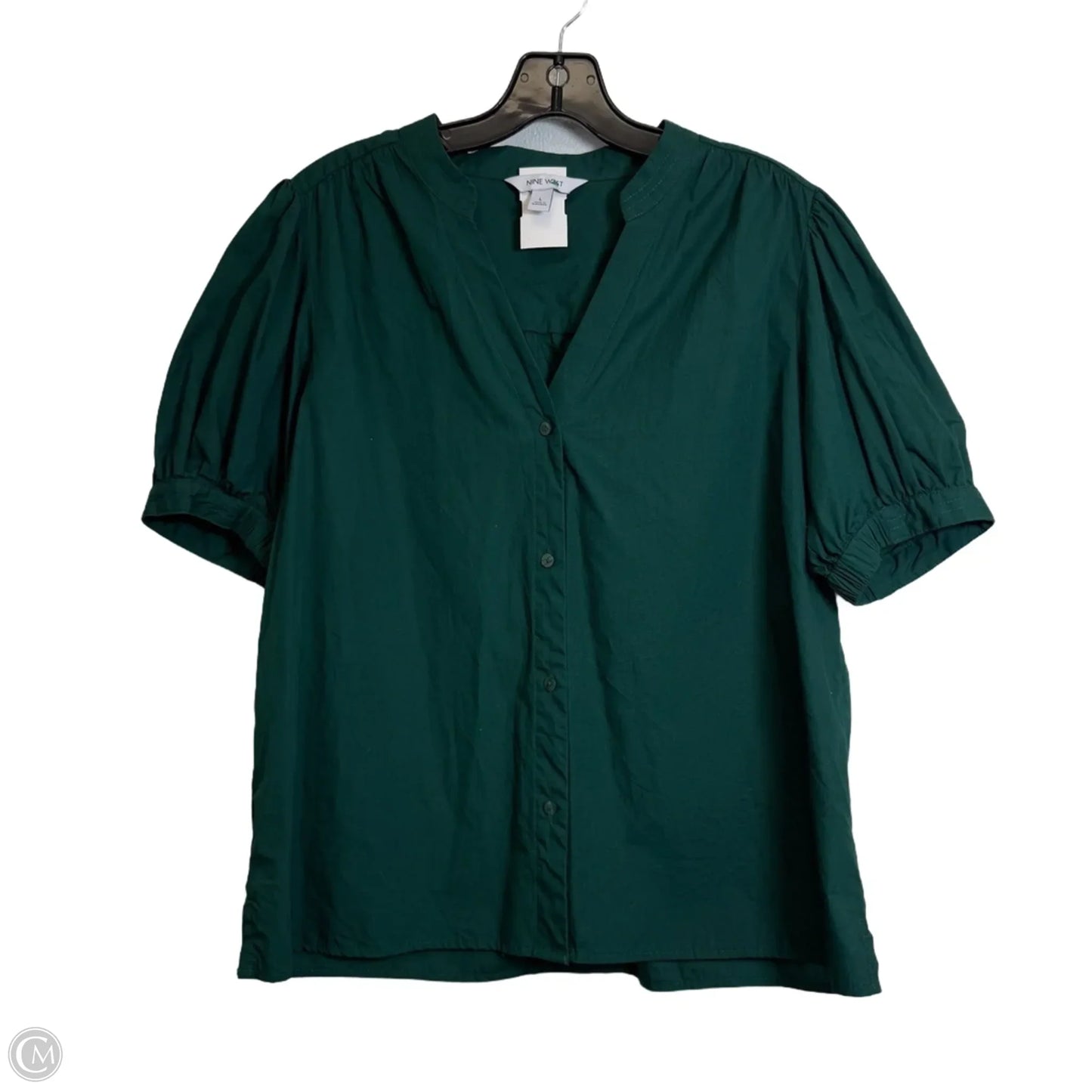 Top Short Sleeve By Nine West In Green, Size: L
