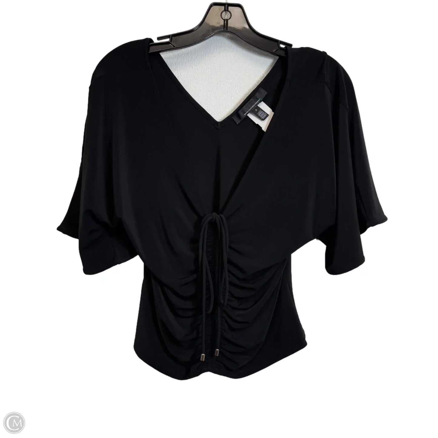 Top Short Sleeve By White House Black Market In Black, Size: S