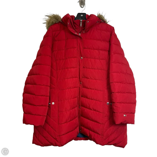 Coat Parka By Tommy Hilfiger In Red, Size: 3x