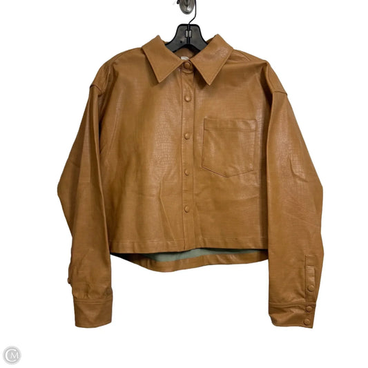Jacket Shirt By Ee Some In Tan, Size: S