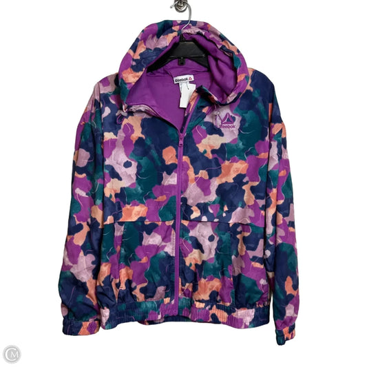 Athletic Jacket By Reebok In Multi-colored, Size: L