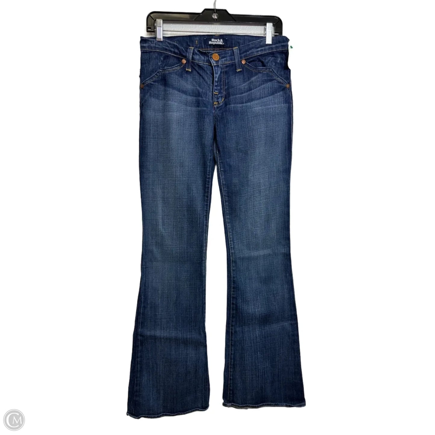 Jeans Flared By Rock And Republic In Blue Denim, Size: 6