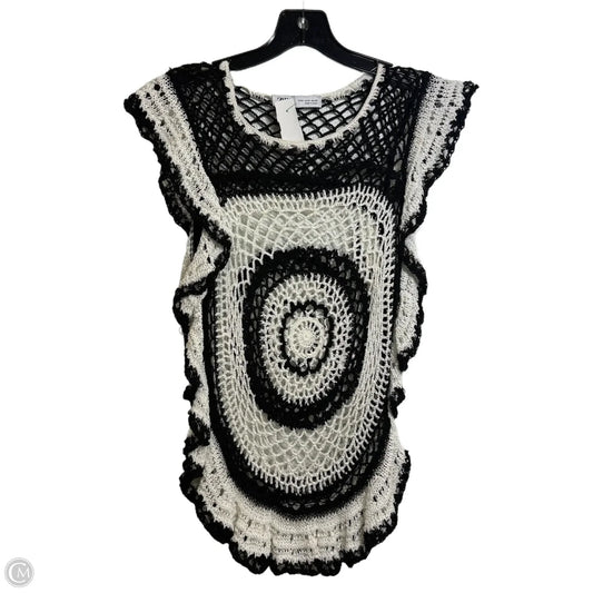 Top Sleeveless By Zara In Black & White, Size: M