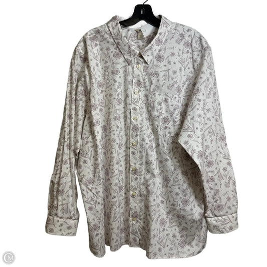 Top Long Sleeve By Duluth Trading In Floral Print, Size: 3x