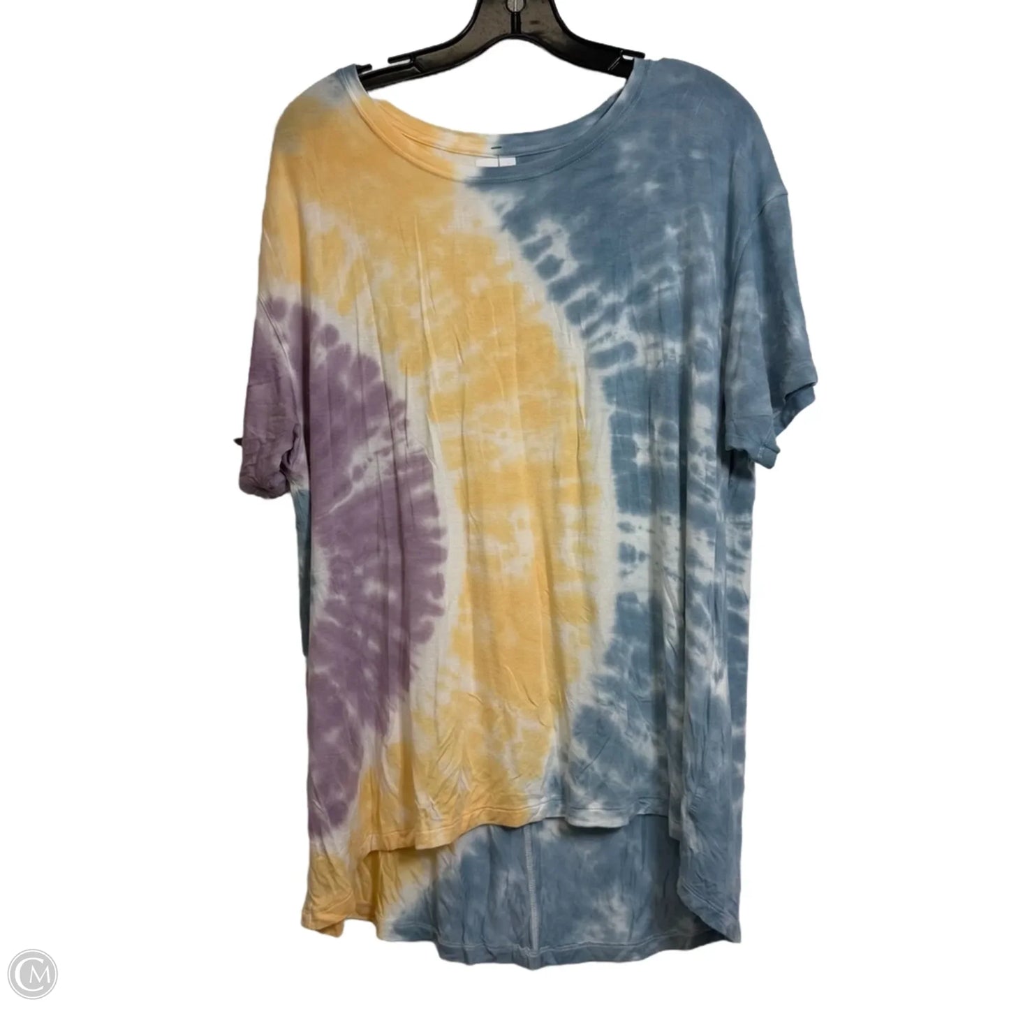 Top Short Sleeve By American Eagle In Tie Dye Print, Size: L