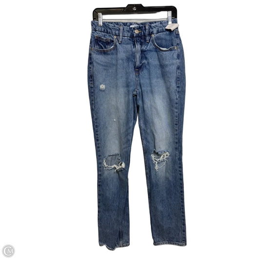 Jeans Straight By Good American In Blue Denim, Size: 4