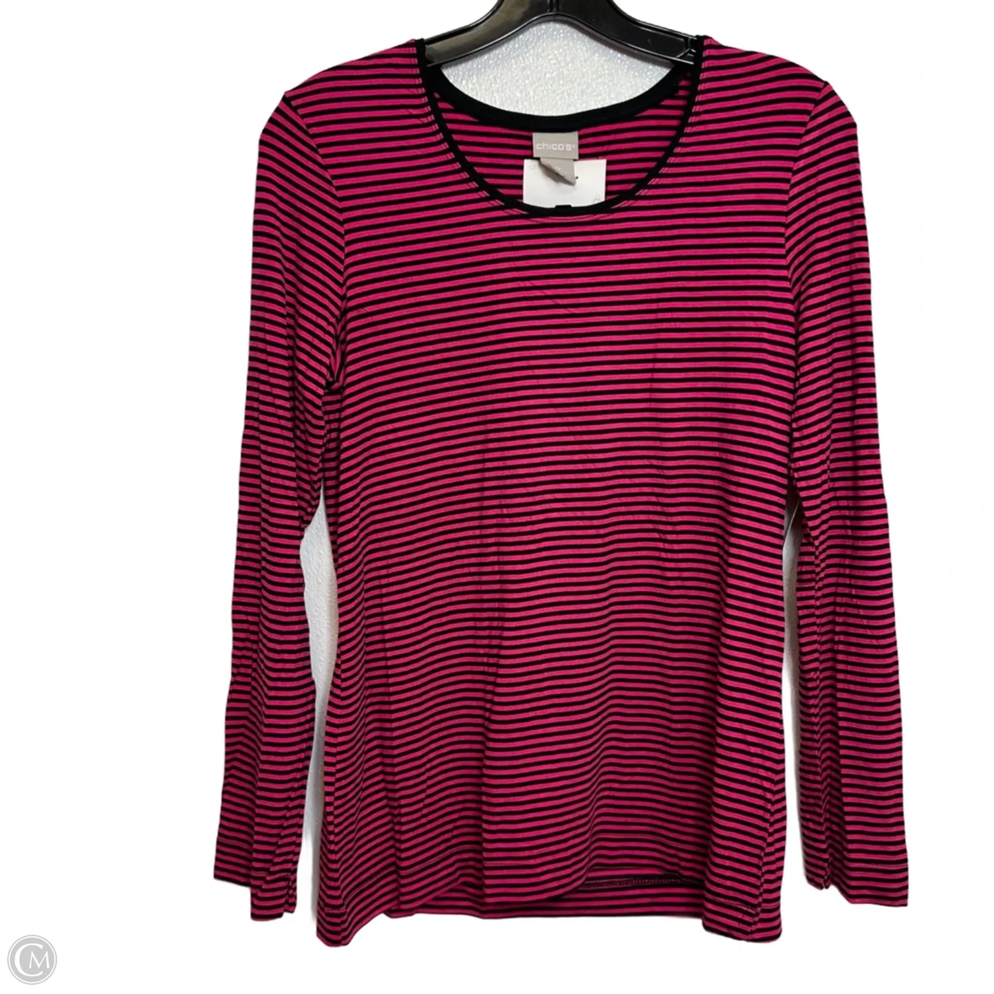 Top Long Sleeve By Chicos In Striped Pattern, Size: S