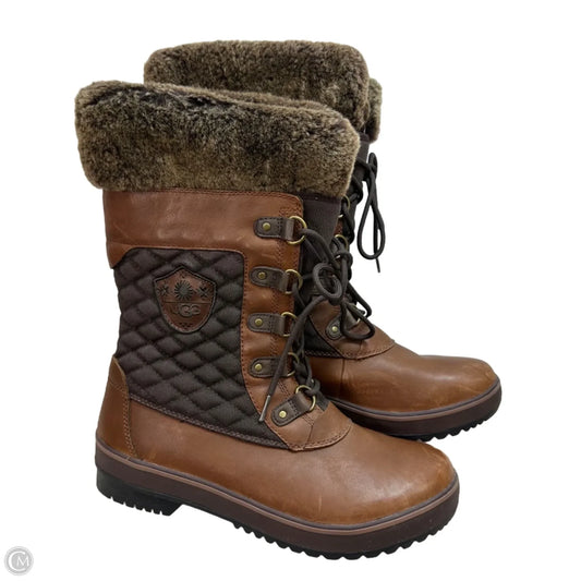 Boots Designer By Ugg In Brown, Size: 11