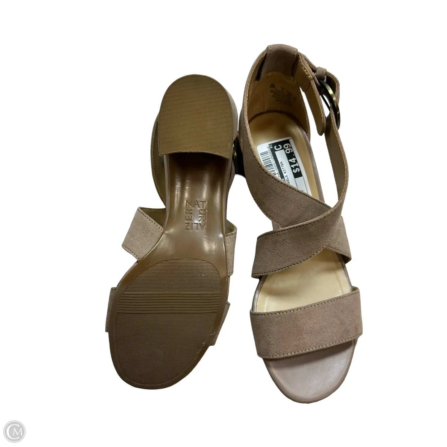 Sandals Heels Kitten By Naturalizer In Beige, Size: 6