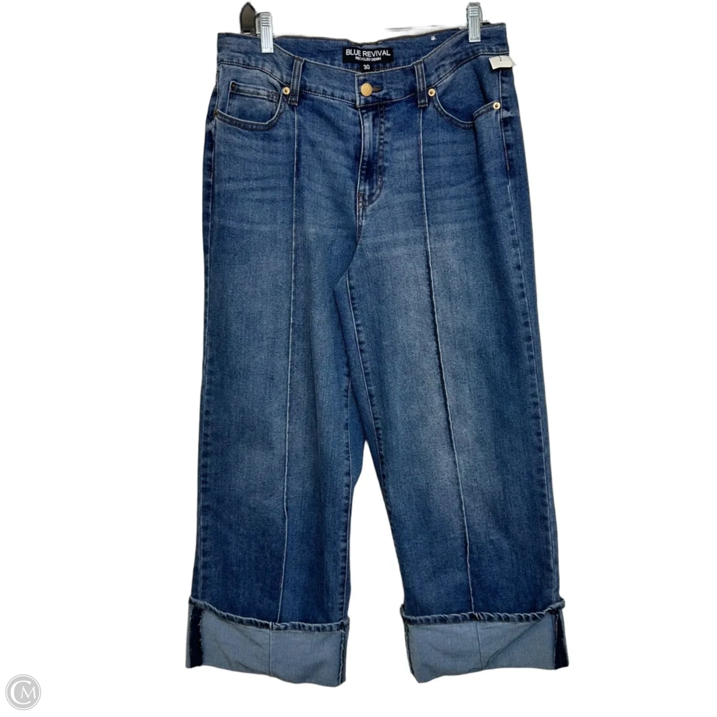 Jeans Cropped By BLUE REVIVAL  In Blue Denim, Size: 10