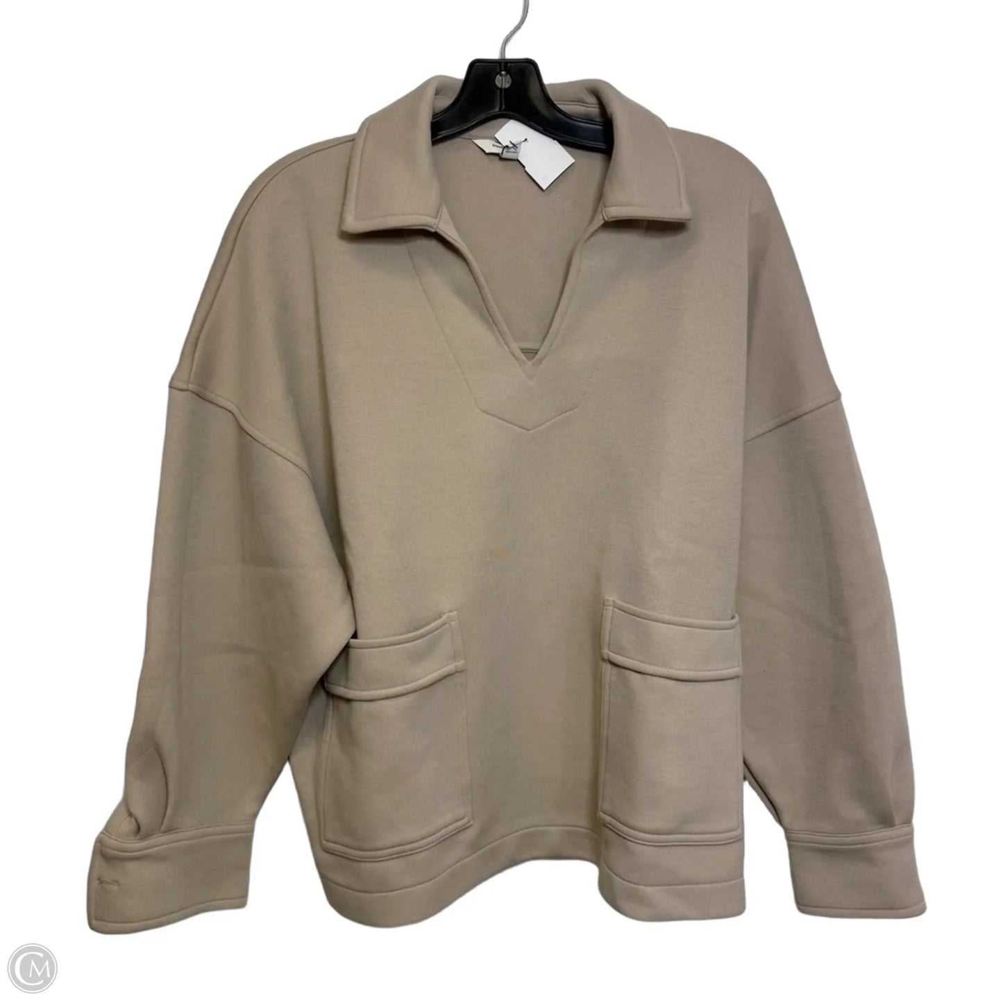 Sweatshirt Collar By Banana Republic In Tan, Size: L