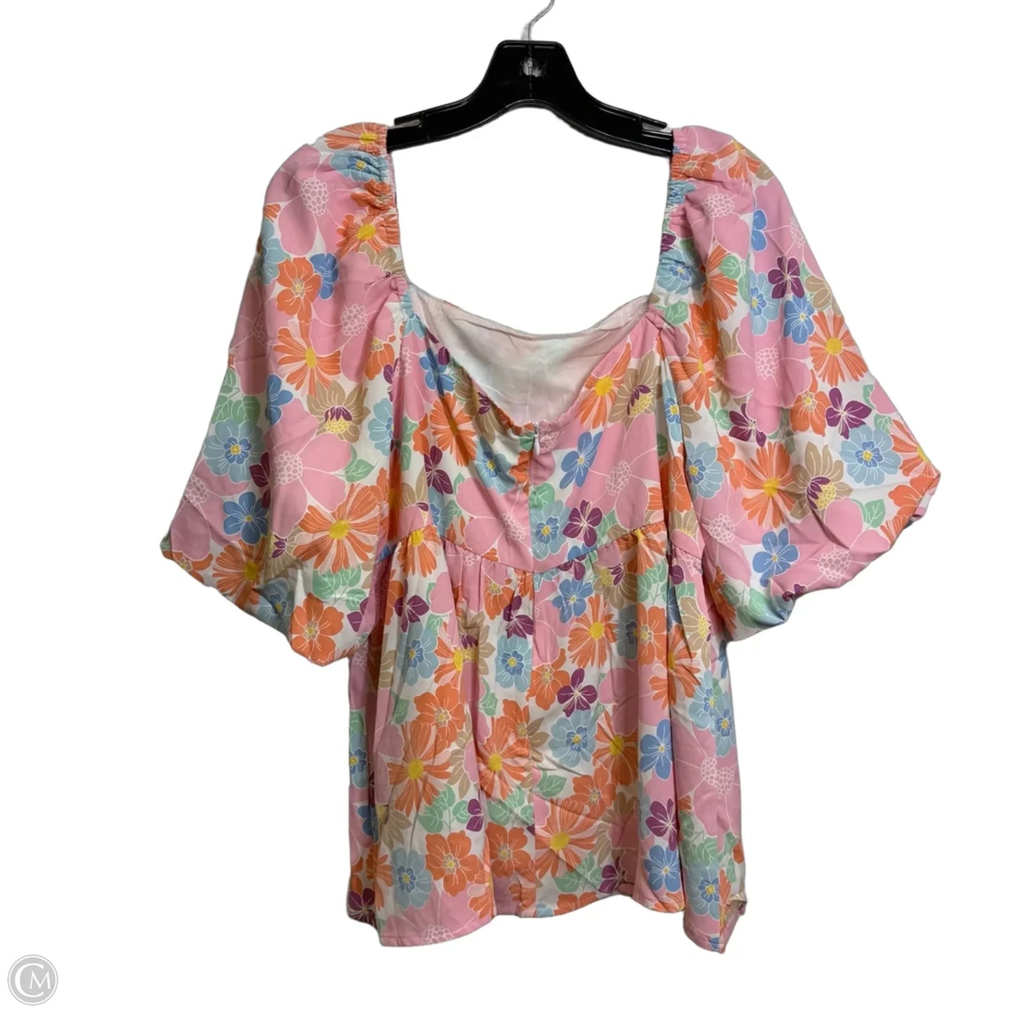 Top Short Sleeve By Clothes Mentor In Floral Print, Size: Xl