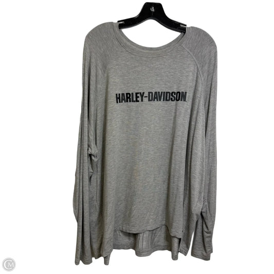 Top Long Sleeve By Harley Davidson In Grey, Size: 3x