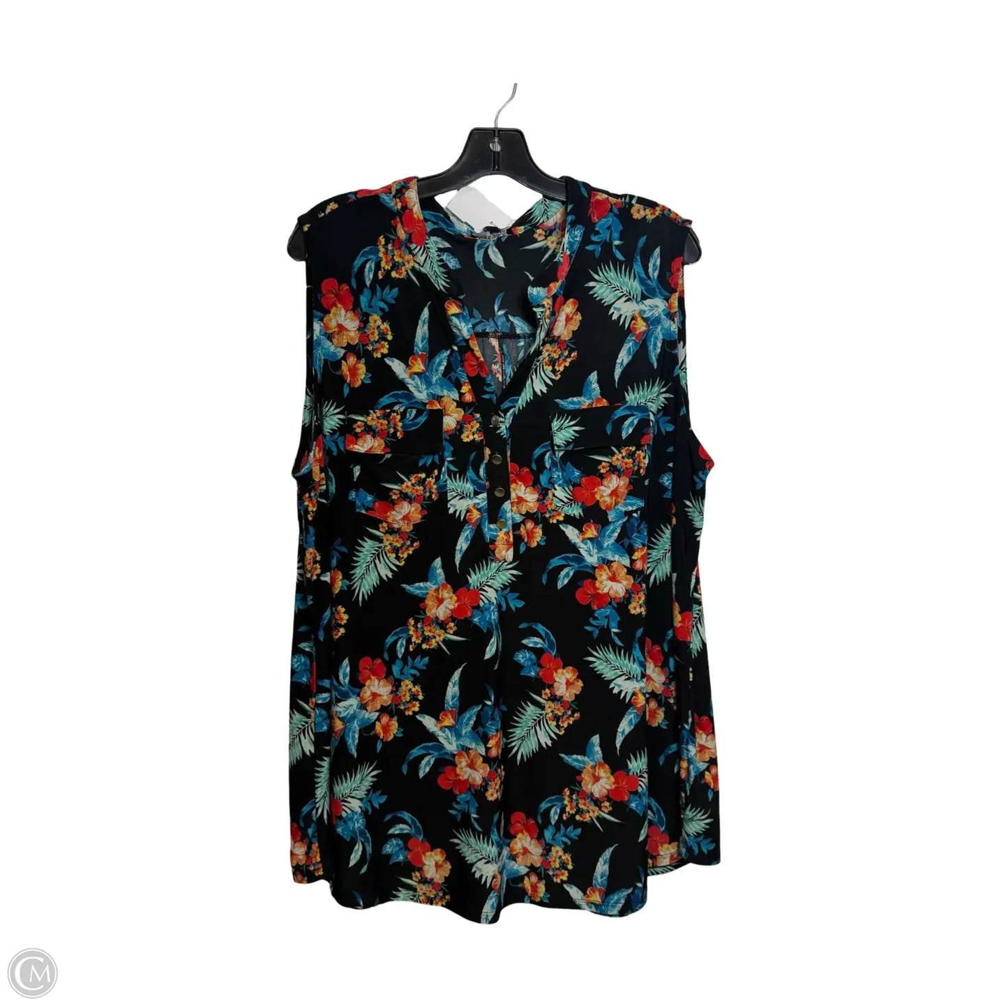 Top Sleeveless By Clothes Mentor In Floral Print, Size: 2x