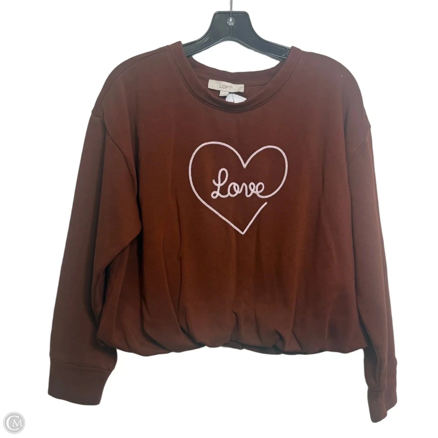 Sweatshirt Crewneck By Loft In Brown, Size: L