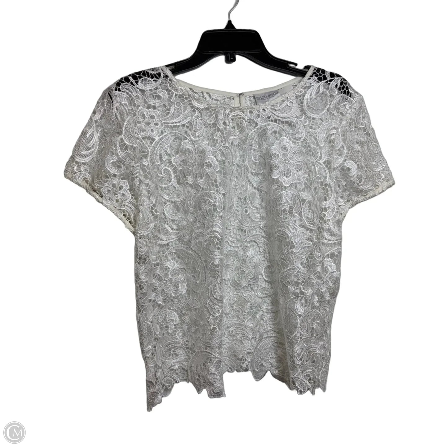 Top Short Sleeve By Bisou Bisou In White, Size: Xl