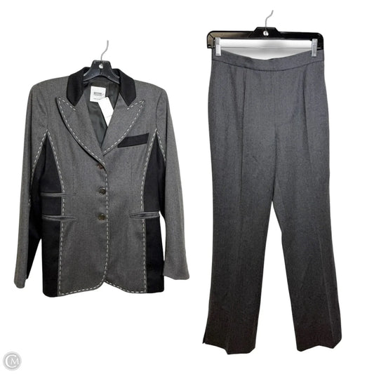 Blazer & pants set Luxury Designer By Moschino In Grey, Size: 6