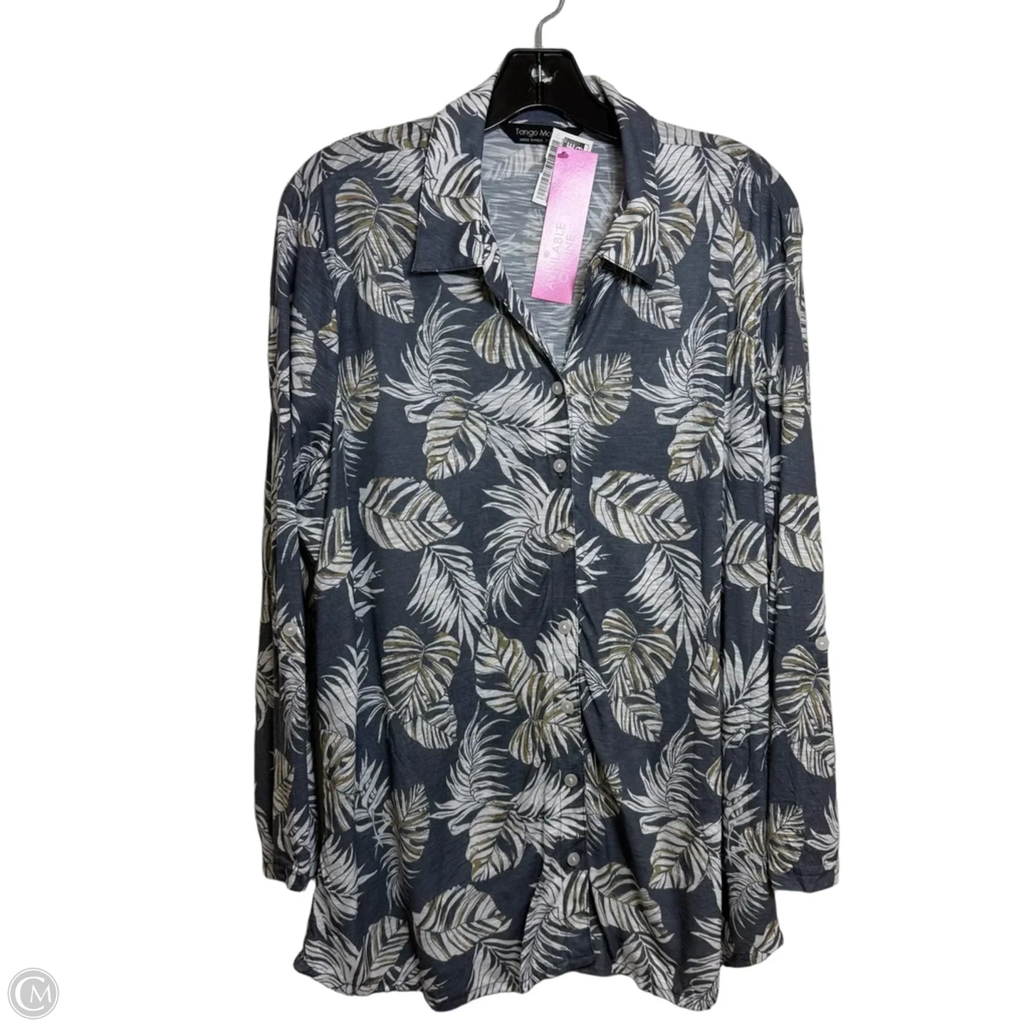 Top Long Sleeve By Clothes Mentor In Grey, Size: Xxl