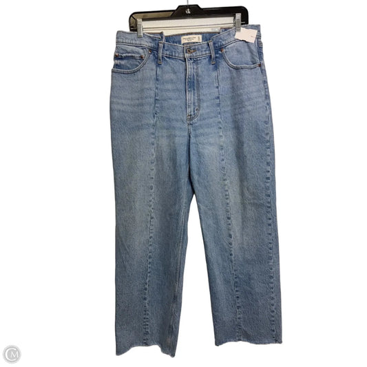 Jeans Wide Leg By Abercrombie And Fitch In Blue Denim, Size: 12 short