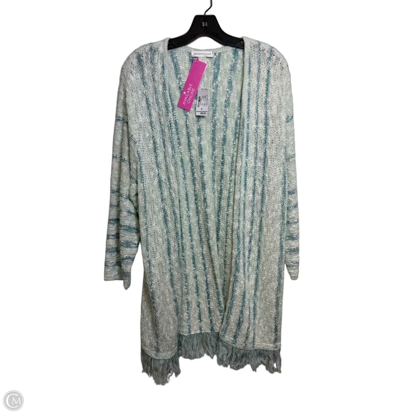 Cardigan By Christopher And Banks In Aqua, Size: Xl