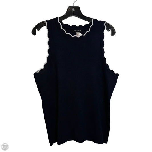 Top Sleeveless By Cable And Gauge In Navy, Size: L