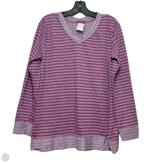 Top Long Sleeve By Fresh Produce In Grey & Purple, Size: M