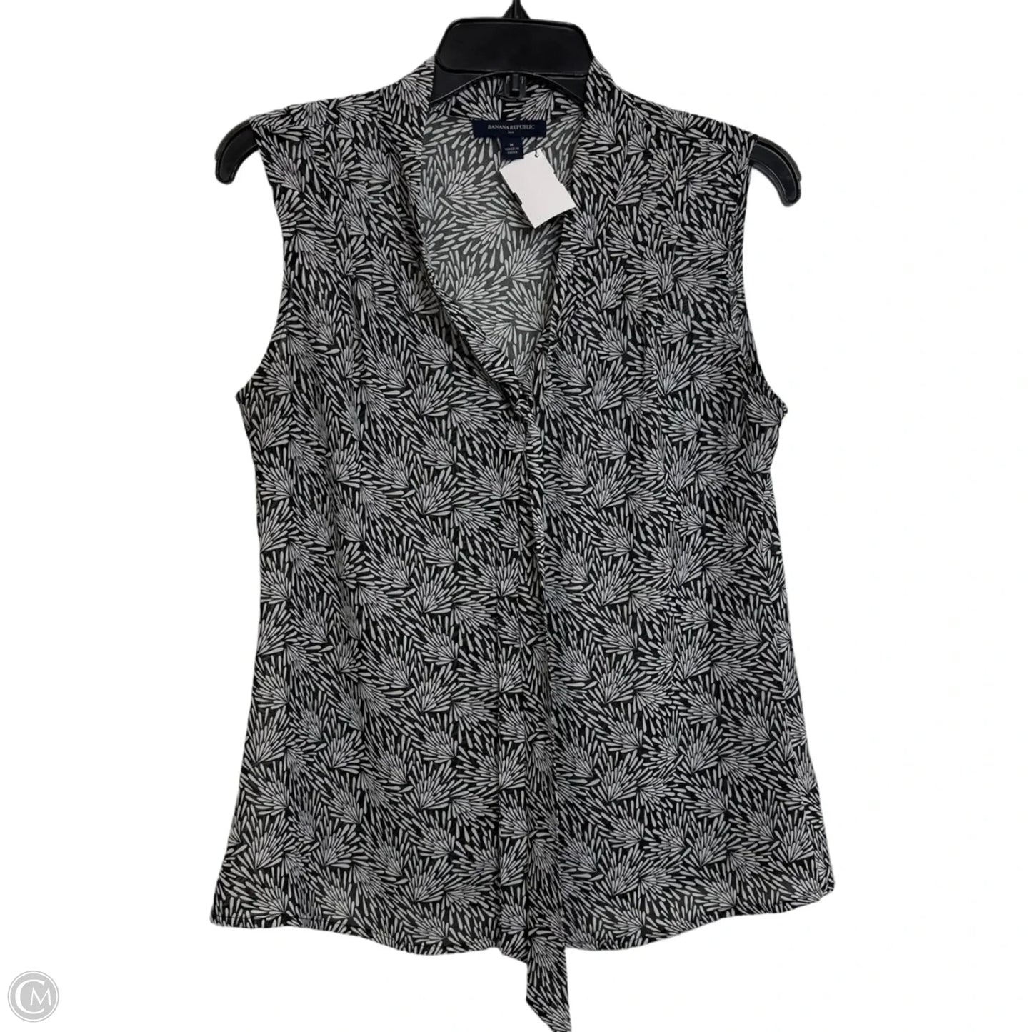 Top Sleeveless By Banana Republic In Black & White, Size: M