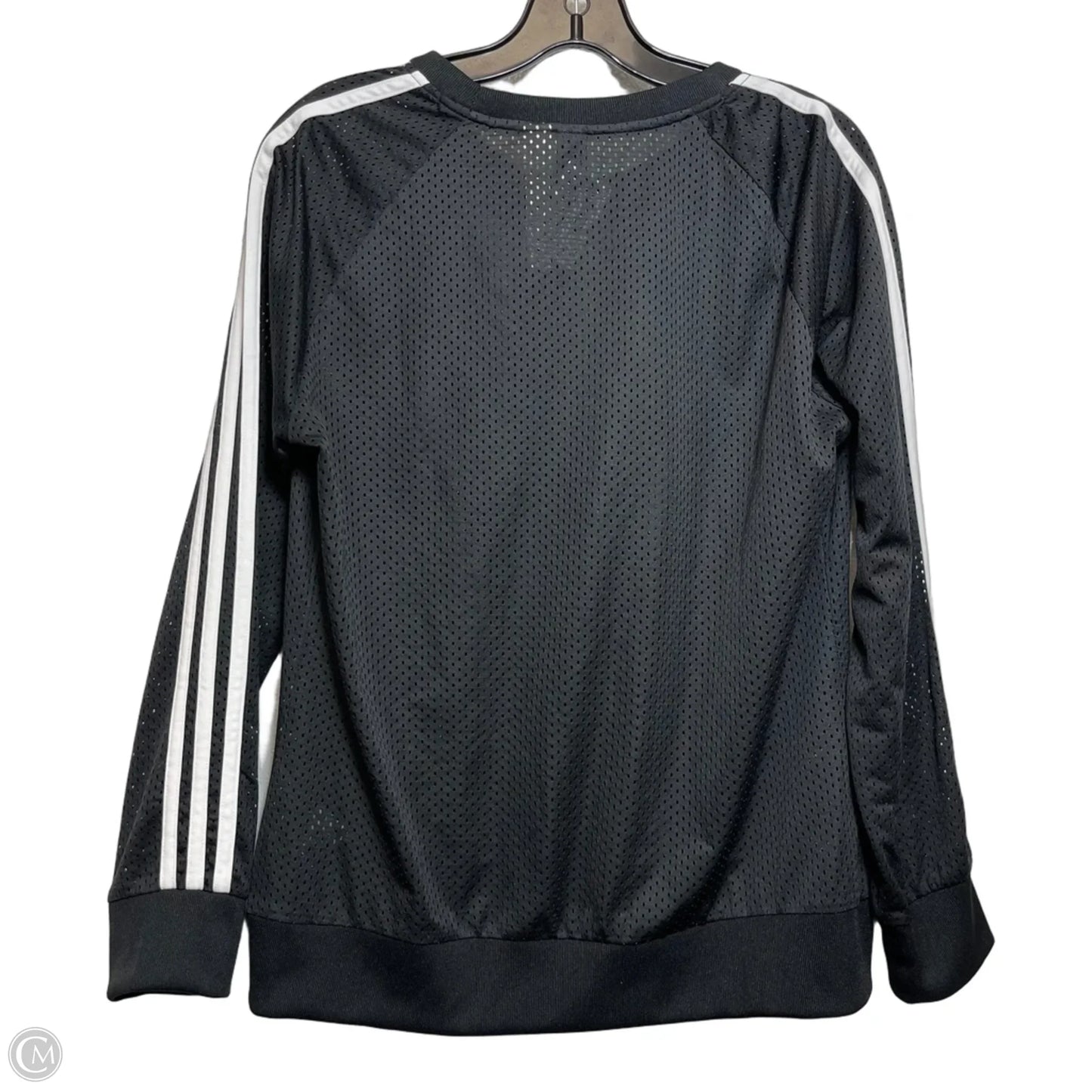 Athletic Top Long Sleeve Crewneck By Adidas In Black, Size: S