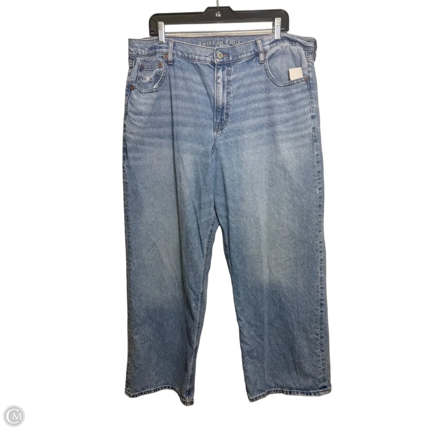 Jeans Wide Leg By American Eagle In Blue Denim, Size: 18