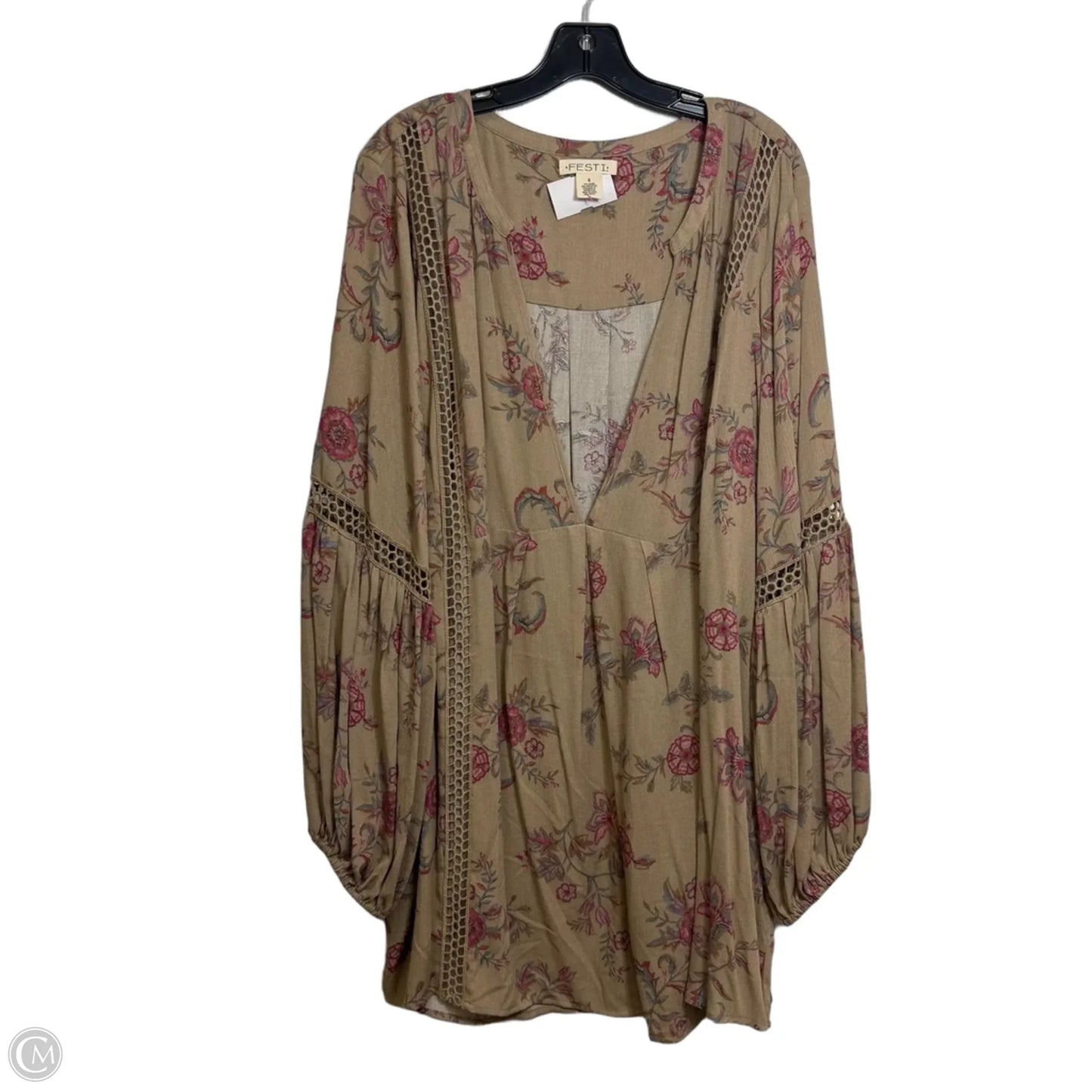 Top Long Sleeve By Clothes Mentor In Tan, Size: 4x