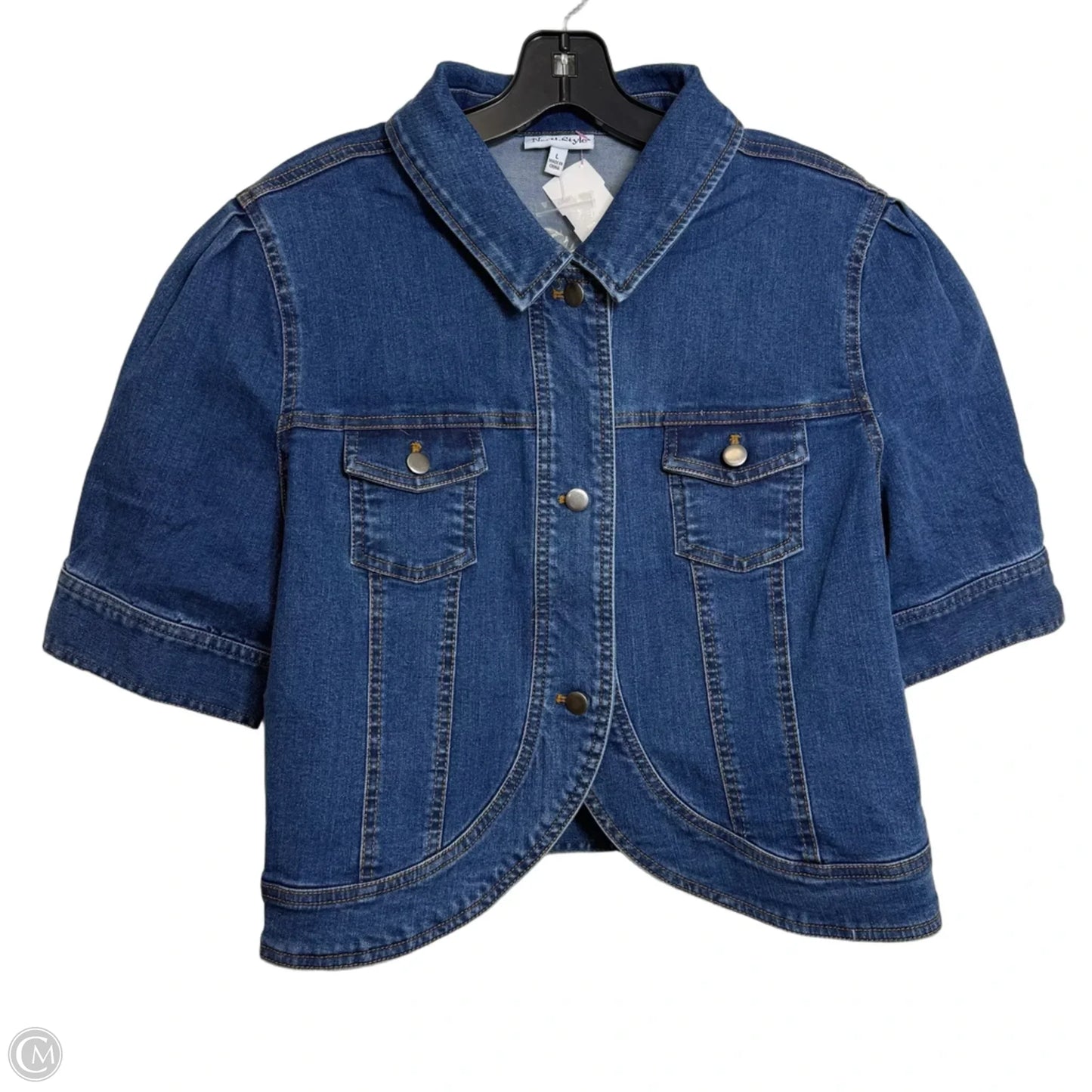 Top Short Sleeve By Northstyle In Blue Denim, Size: L