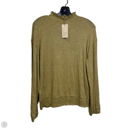 Top Long Sleeve By A New Day In Chartreuse, Size: S