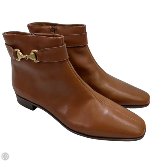 Boots Ankle Flats By Talbots In Brown, Size: 11