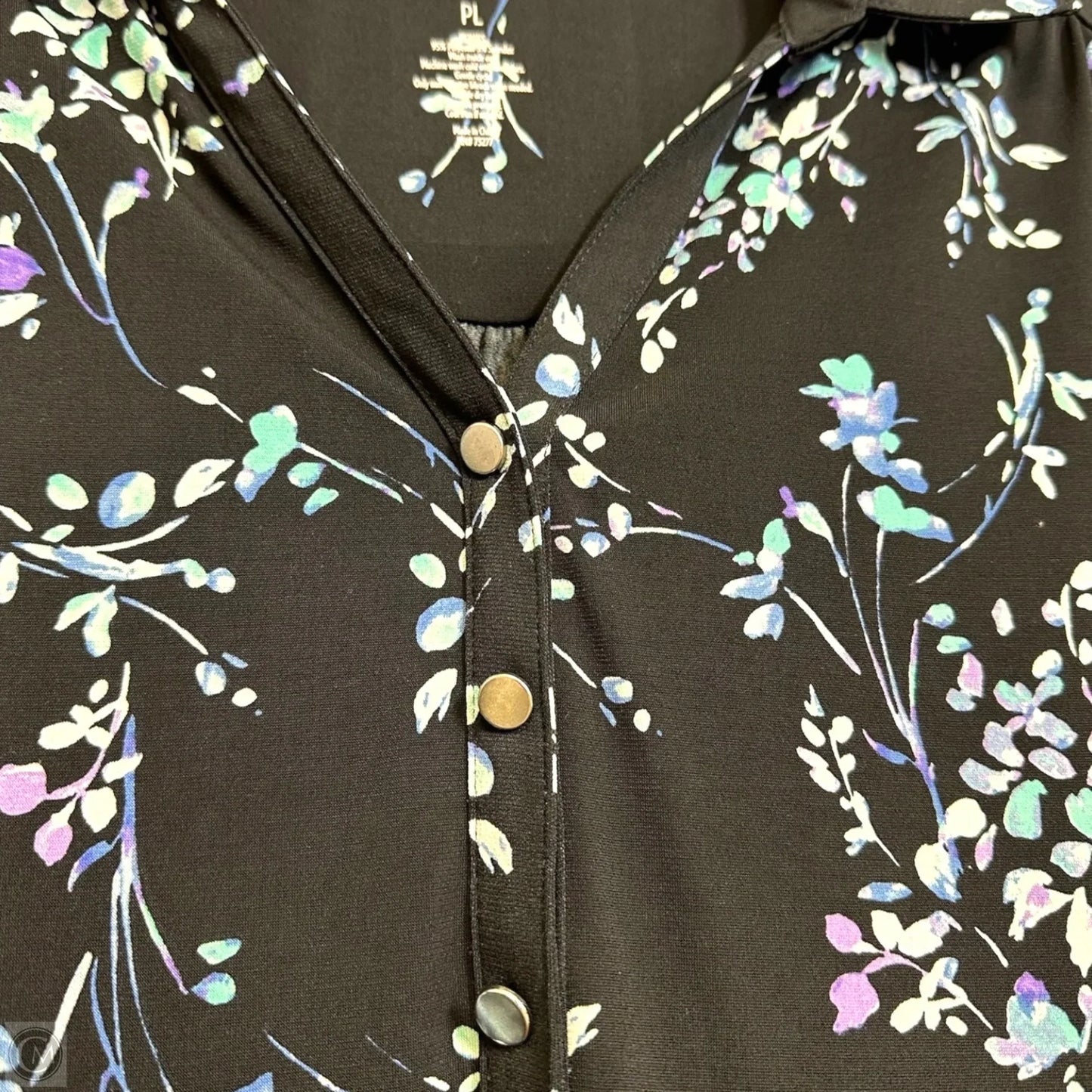 Top Short Sleeve By Croft And Barrow In Floral Print, Size: Lp