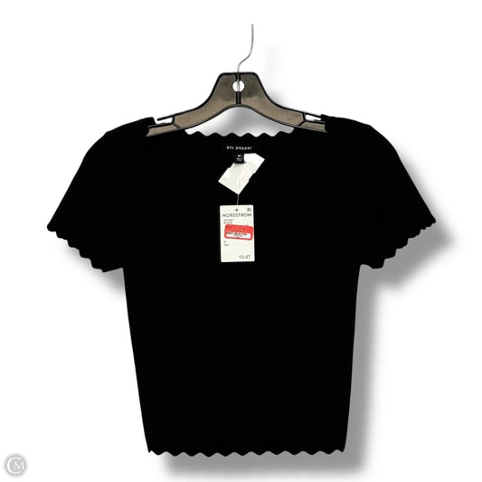 Top Short Sleeve By Blu Pepper In Black, Size: M