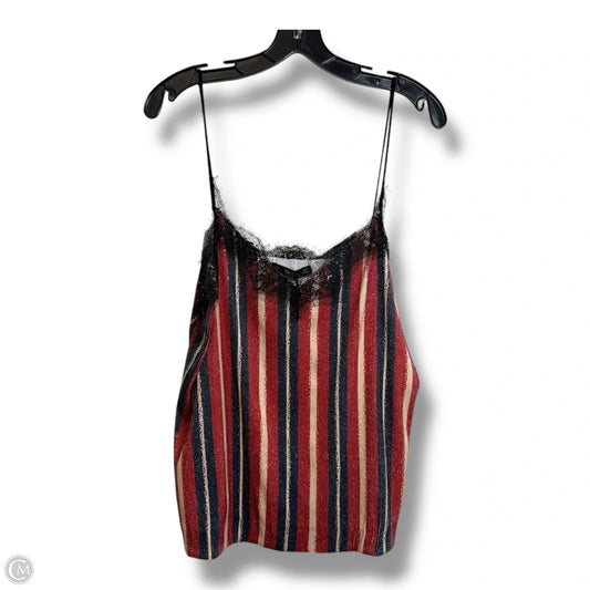Tank Top By Zara Basic In Blue & Red & White, Size: Xl