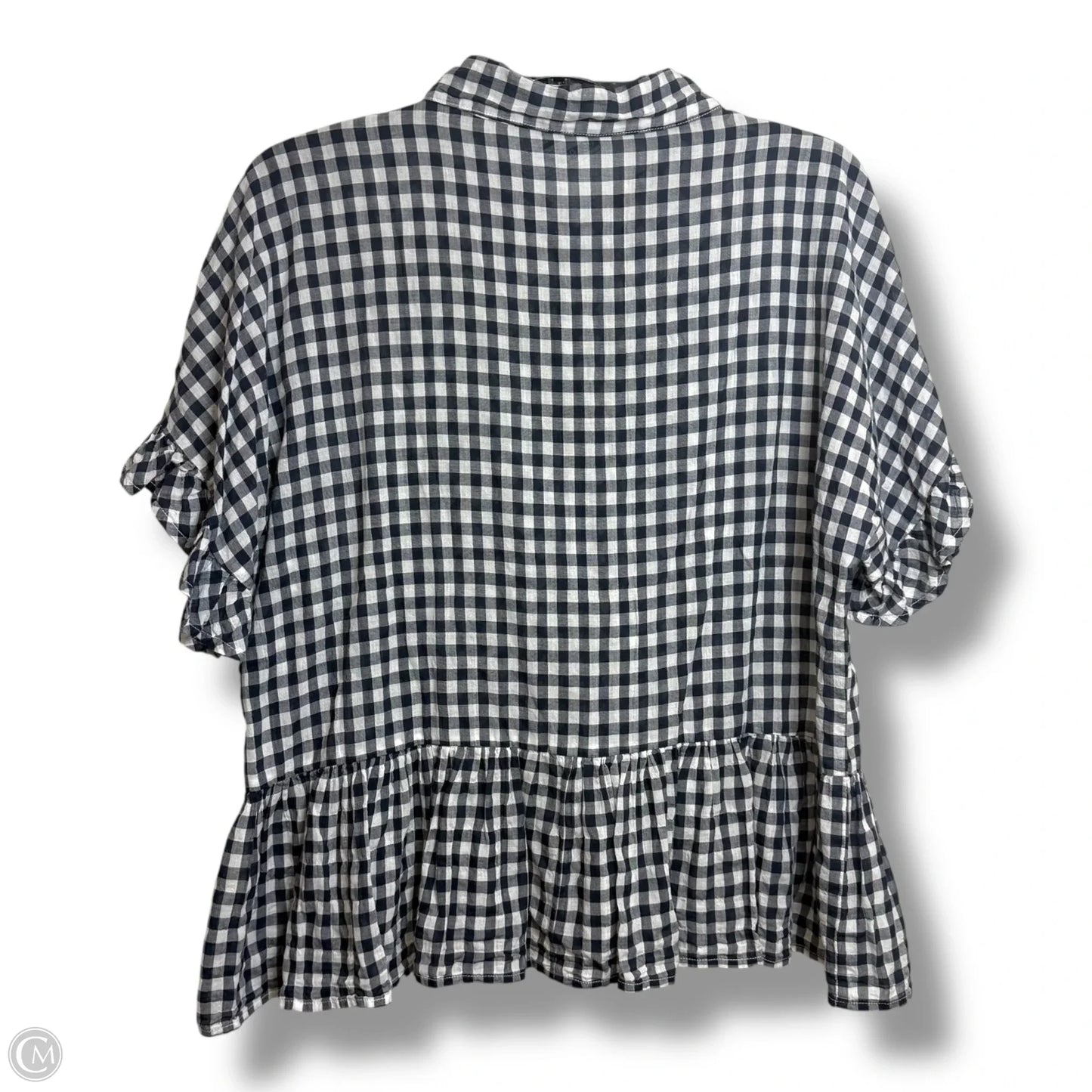 Top Short Sleeve By Dylan In Checkered Pattern, Size: S