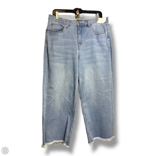 Jeans Wide Leg By Susan Graver In Blue Denim, Size: 16