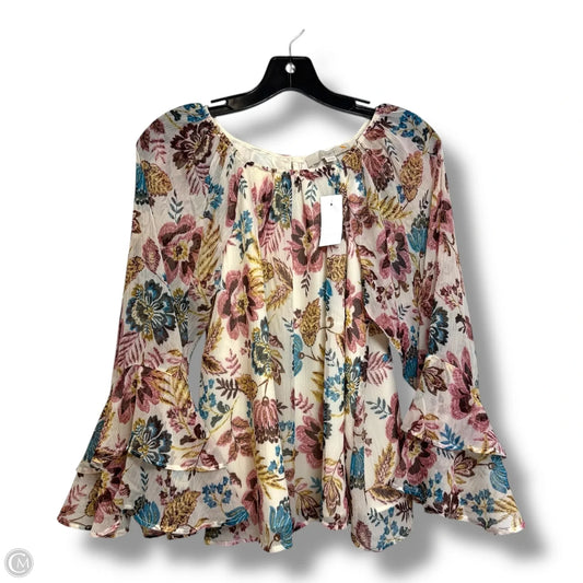 Top Long Sleeve By Loft In Floral Print, Size: Xs