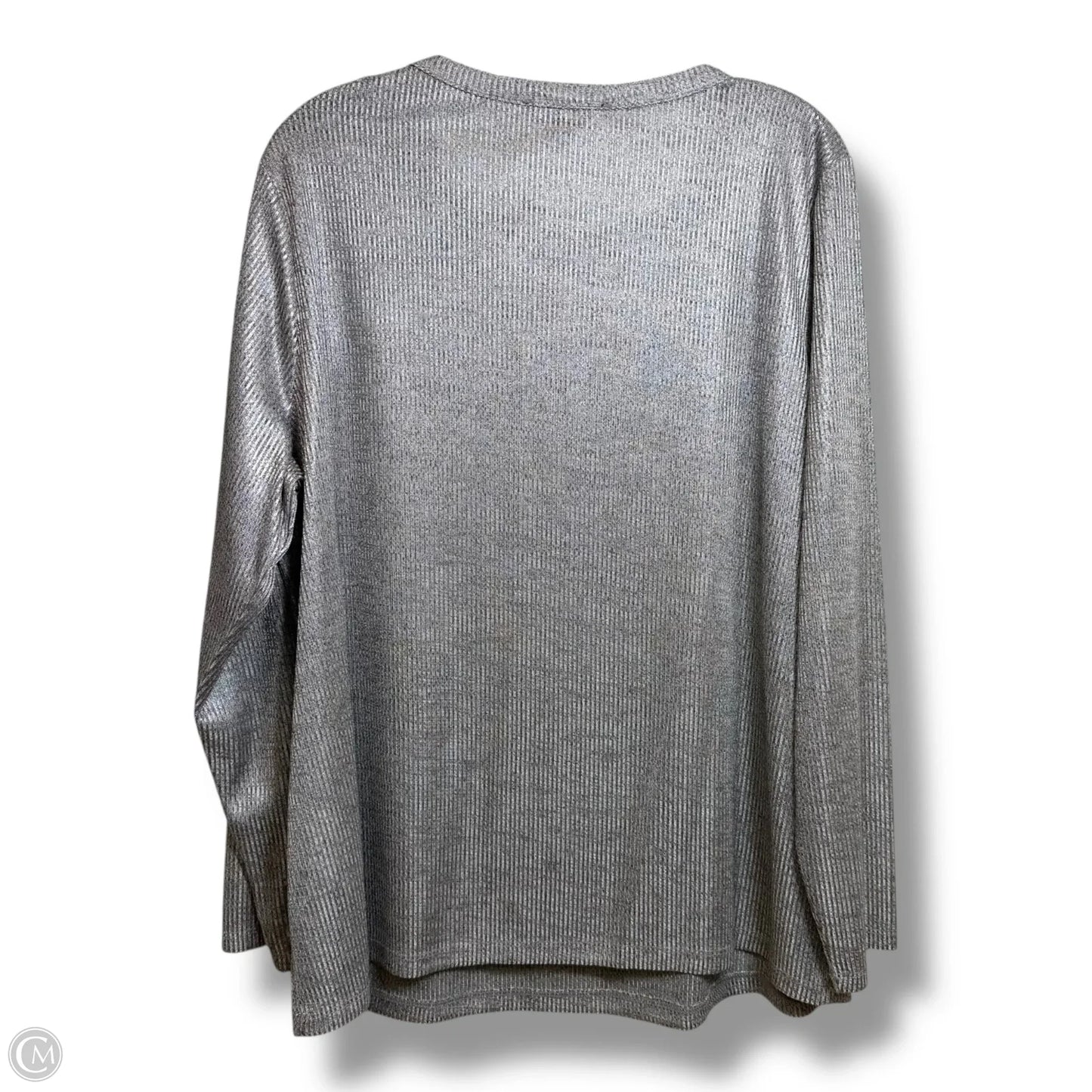 Top Long Sleeve By Inc In Grey, Size: 2x
